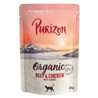 Purizon Organic 12 x 85 g výhodné balení - hovězí a kuřecí s mrkví