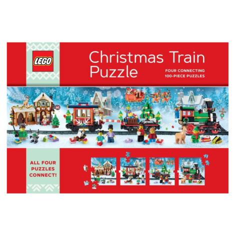 DVĚDĚTI Chronicle Books Puzzle LEGO® Vánoční puzzle vlak 4x100 dílků
