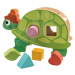 Dřevěná didaktická želva Tortoise Shape Sorter Tender Leaf Toys s tvarovanými kostkami od 18 měs