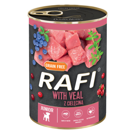 Rafi Junior paštika 24 x 400 g - telecí, brusinky a borůvky