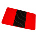Koupelnový kobereček FIORI pruhy / vlny, červený / černý