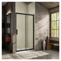 H K Luxusní posuvné sprchové dveře ALTO BLACK 106- 110x195cm L/P se Soft close zavíráním SE-ALTO