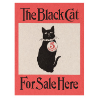 Obrazová reprodukce The Black Cat Advert (Feline Vintage), 30 × 40 cm