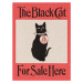 Obrazová reprodukce The Black Cat Advert (Feline Vintage), 30 × 40 cm