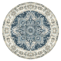 Norddan Designový kulatý koberec Maile 200 cm modrý