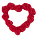 Dekora Cukrová dekorace - Srdce z růží - červené - 2ks