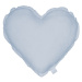 Cotton &amp; Sweets Mini lněný polštář srdce světle modrá 28 cm