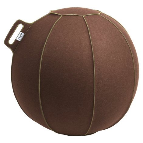 VLUV Sedací míč VELT, z vlněné plsti merino, 700 - 750 mm, hnědá melírovaná/zelená