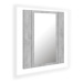 Shumee LED Koupelnová skříňka se zrcadlem - betonově šedá, 40 × 12 × 45 cm