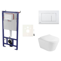 Cenově zvýhodněný závěsný WC set SAT do lehkých stěn / předstěnová montáž+ WC Glacera Ava SIKOSS