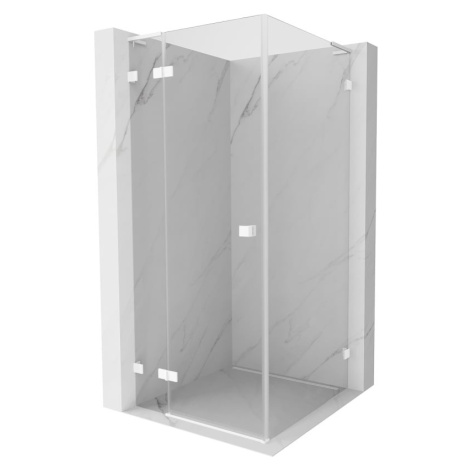 MEXEN/S Lunar L sprchový kout dveře křídlové levá 90 x 90, transparent, bílá 834L-090-090-20-00-