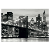 FTN S 2465 AG Design vliesová fototapeta 4-dílná Brooklyn bridge black and white, velikost 360 x