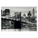 FTN S 2465 AG Design vliesová fototapeta 4-dílná Brooklyn bridge black and white, velikost 360 x