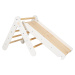 MeowBaby Dětský dřevěný žebřík se skluzavkou/lezeckou stěnou 2v1 Pikler: bílý