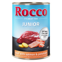 Rocco Junior 6 x 400 g - hovězí s lososem a bramborami