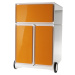 Paperflow Pojízdný kontejner easyBox®, 1 zásuvka, 2 výsuvy pro závěsné složky, bílá / oranžová