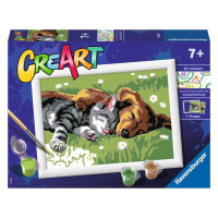 Ravensburger 20189 creart spící pes a kočka