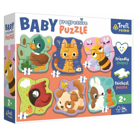 Trefl Baby puzzle Zvířátka, 6v1 (2-6 dílků)