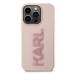 Karl Lagerfeld hard silikonové pouzdro iPhone 15 PRO MAX 6.7" pink 3D Rubber Glitter Logo