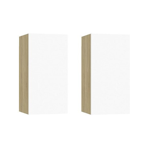 SHUMEE 2 ks bílá a dub sonoma, 30,5 × 30 × 60 cm