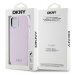 Zadní kryt DKNY Liquid Silicone Silver Metal Logo Magsafe pro Apple iPhone 15, růžová