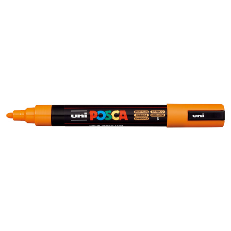 Uni-ball, PC-5M, Posca, akrylový popisovač, kusový, 1 ks Barva: Oranžová