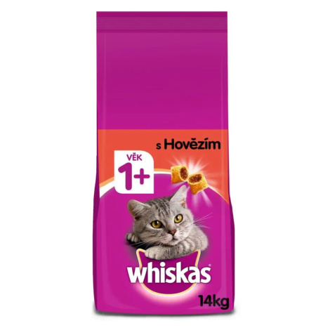 Whiskas granule hovězí pro dospělé kočky 14 kg