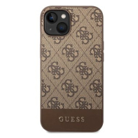 Guess 4G Stripe Zadní Kryt pro iPhone 14 Brown