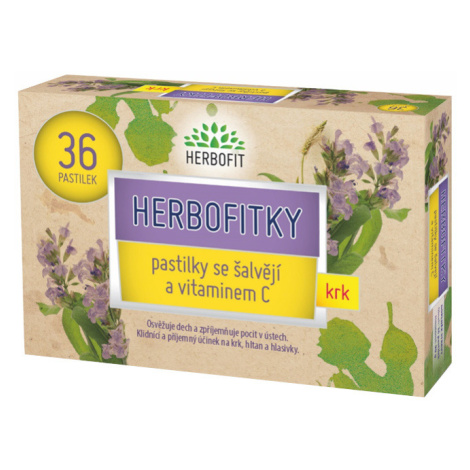 HERBOFIT Herbofitky se šalvějí a vitamínem C 36 pastilek