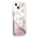 Guess GUHCP13SLGPEPI hard silikonové pouzdro iPhone 13 Mini 5.4" pink Peony Liquid Glitter