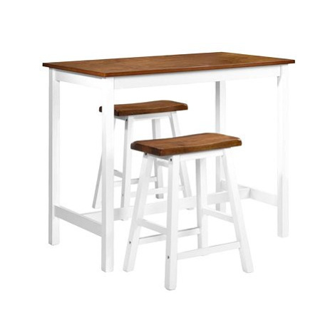 Barový stůl a stoličky sada 3 kusů z masivního dřeva 245547 SHUMEE