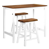 Barový stůl a stoličky sada 3 kusů z masivního dřeva 245547