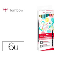 Tombow ABT Dual Pen Brush Sada oboustranných štětcových fixů - Candy colours 6 ks KALIA paper, s