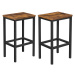 VASAGLE 2 barové stoličky hnědé černé 40 x 65 x 30 cm