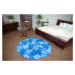 Dywany Lusczow Dětský kulatý koberec PUZZLE modrý