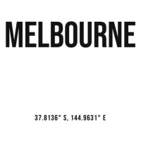 Ilustrace Melbourne simple coordinates, Finlay & Noa, 30x40 cm