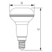 LED žárovka E14 Philips R50 2,8W (40W) teplá bílá (2700K), reflektor 36°