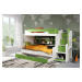 ArtBed Dětská patrová postel HARRY Barva: bílá/zelená