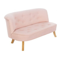 Somebunny Dětská sedačka lněná pudrově růžová - Drevo, 17 + 25 cm