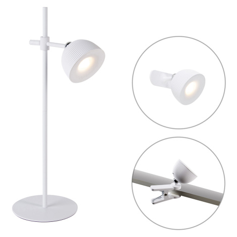 Moderní stolní lampa bílá dobíjecí - Moxie TRIO