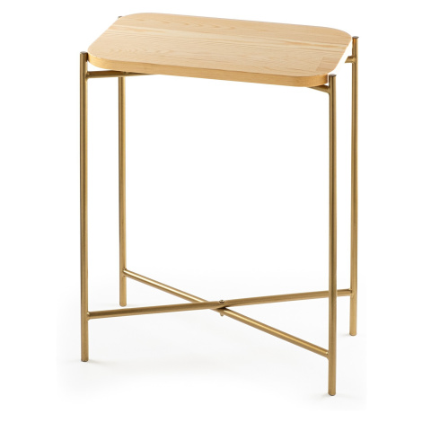 Kalune Design Odkládací stolek Shb-003 z masivu zlatý/dub přírodní