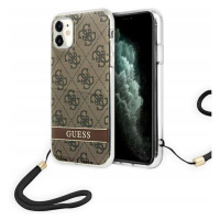 Guess GUOHCN61H4STW iPhone 11 hnědá/brown hardcase 4G Print Strap