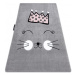 Dywany Łuszczów Dětský kusový koberec Petit Cat crown grey - 160x220 cm