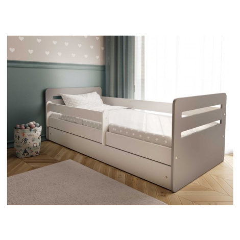 Benlemi Šedá jednolůžková postel TOMI do dětského pokoje Zvolte rozměr: 80x160 cm, Zvolte matrac