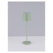 NOVA LUCE venkovní stolní lampa SEINA olivově zelený hliník a akryl LED 2W 2700K 5V DC IP54 vypí