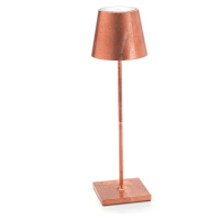 Zafferano Zafferano Poldina LED stolní lampa na baterie dekor měď