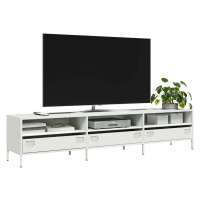 vidaXL TV skříňka bílá 202 x 39 x 43,5 cm ocel válcovaná za studena