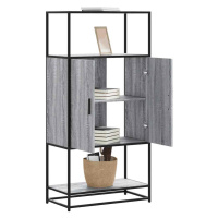 vidaXL Skříň highboard šedá sonoma 68x35x139cm kompozitní dřevo a kov