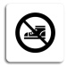 Accept Piktogram "zákaz vstupu v obuvi" (80 × 80 mm) (bílá tabulka - černý tisk bez rámečku)