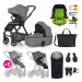 PETITE&MARS - Kočárek kombinovaný ICON 2v1 Dove Grey XXL RWS + KIDDY Evoluna i-size 2 + základna